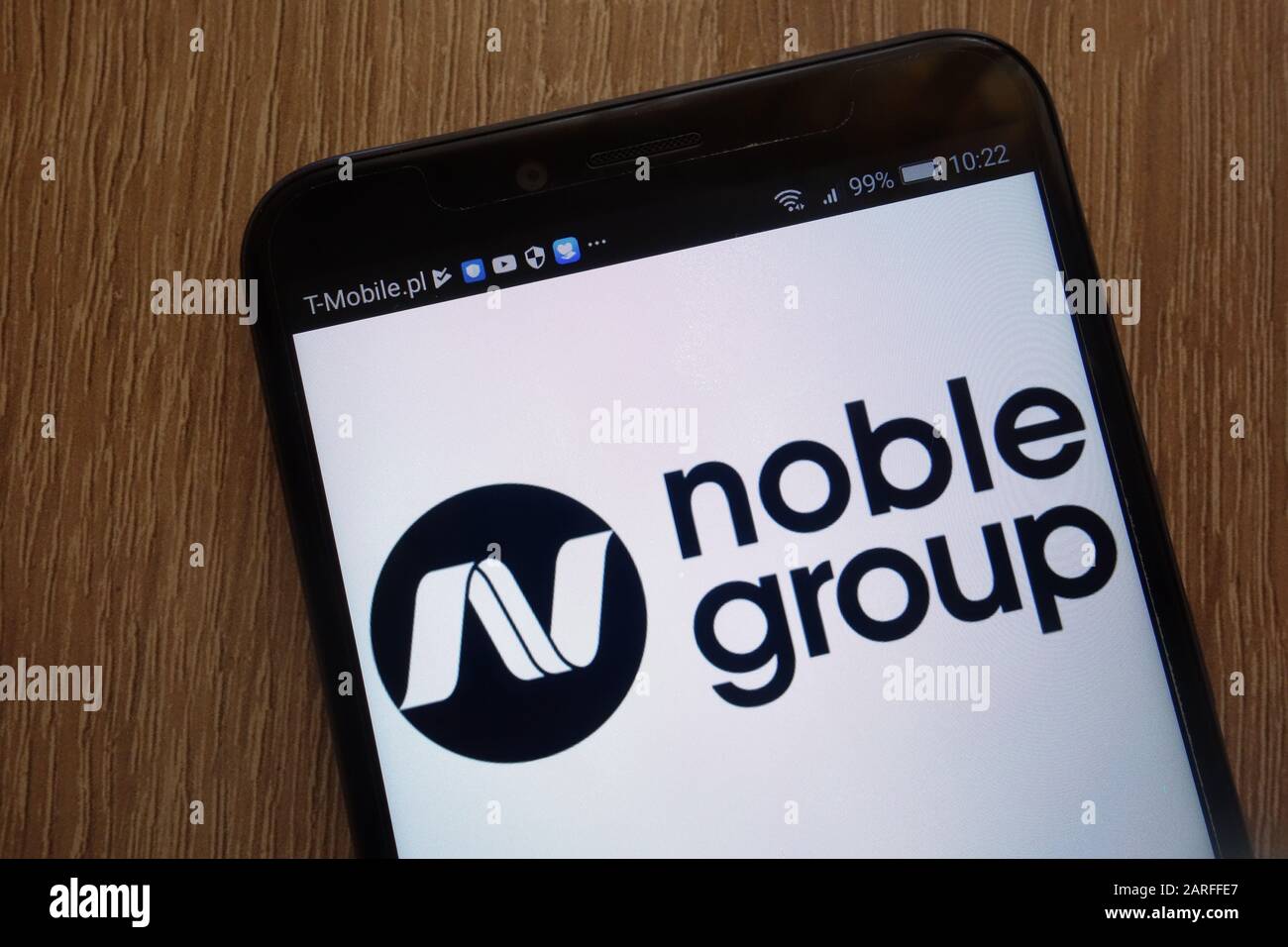 Logo Noble Group visualizzato su uno smartphone moderno Foto Stock