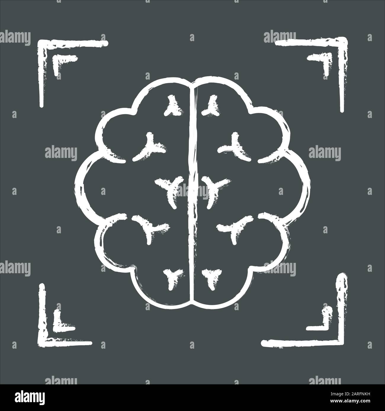 Icona del gesso per la scansione cerebrale. Neuroimaging. Analisi della struttura del sistema nervoso. Procedura medica. Esame ospedaliero. Test clinico professionale. Neurologia Illustrazione Vettoriale