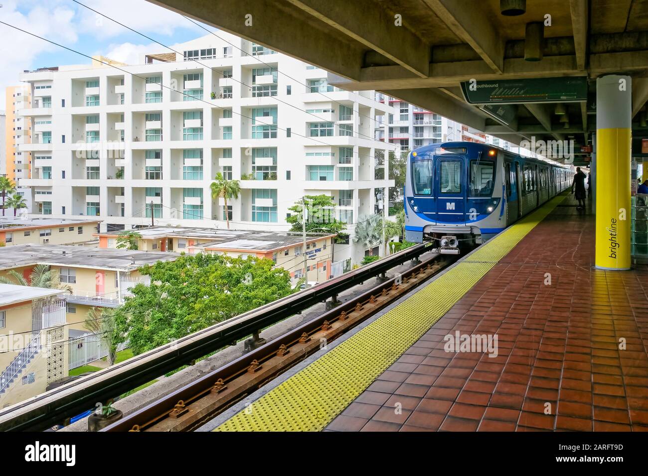 Stazione Metrorail. Centro Di Miami. Florida. STATI UNITI. Foto Stock