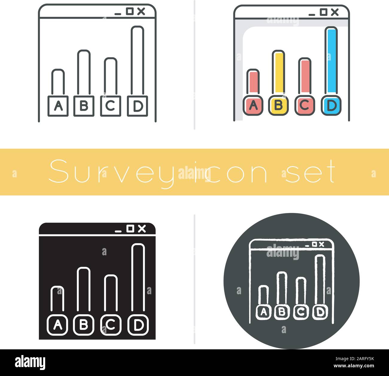 Icona Sondaggio Online Analisi Statistica Grafico Web Grafico Internet Ricerca Di Dati Questionario Digitale Diagramma Design Piatto Lineare E A Colori Immagine E Vettoriale Alamy