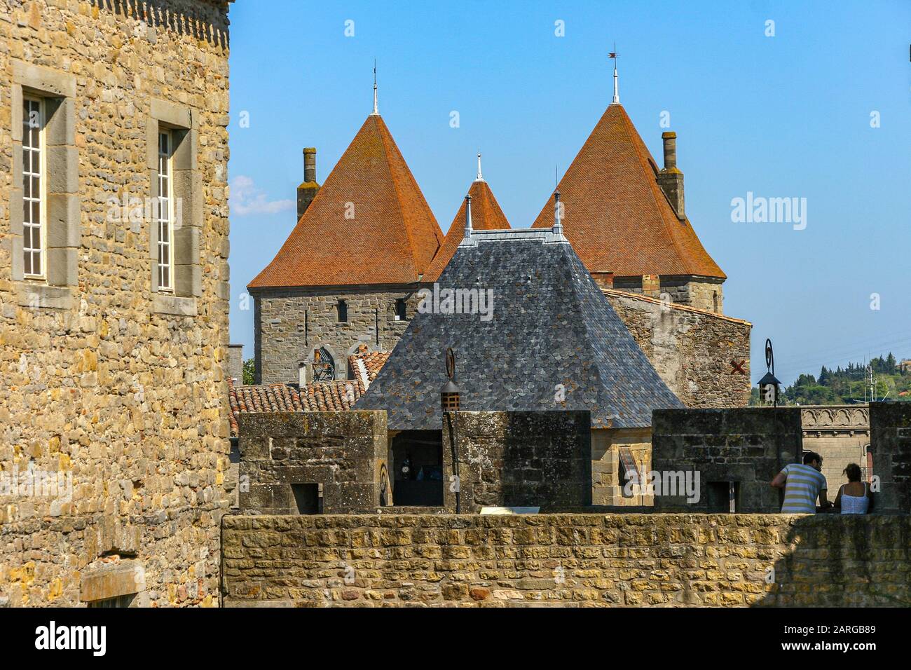 cittadella di cassonne, Carcassone, Occitania, Francia Foto Stock