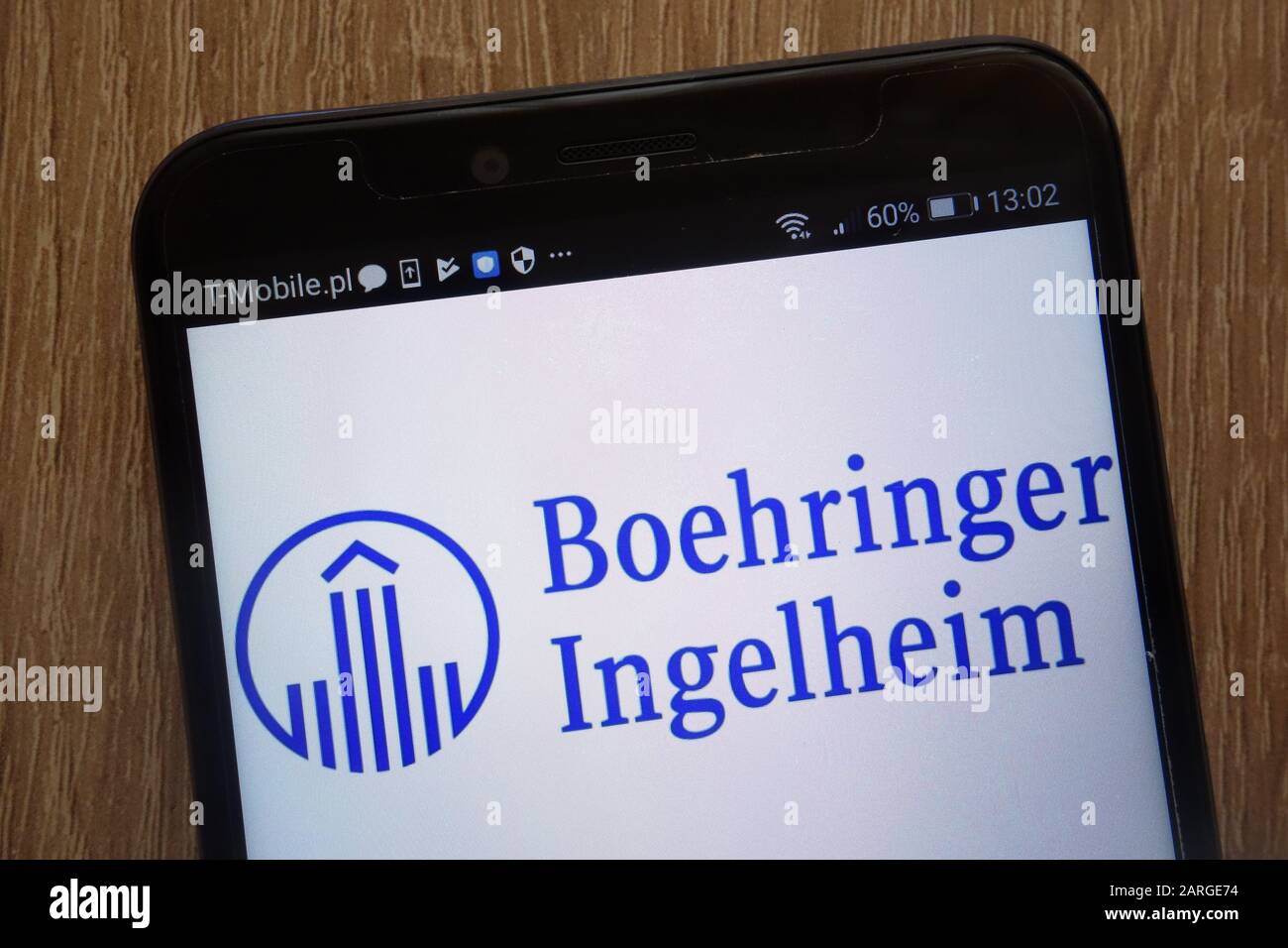 Logo Boehringer Ingelheim visualizzato su uno smartphone moderno Foto Stock