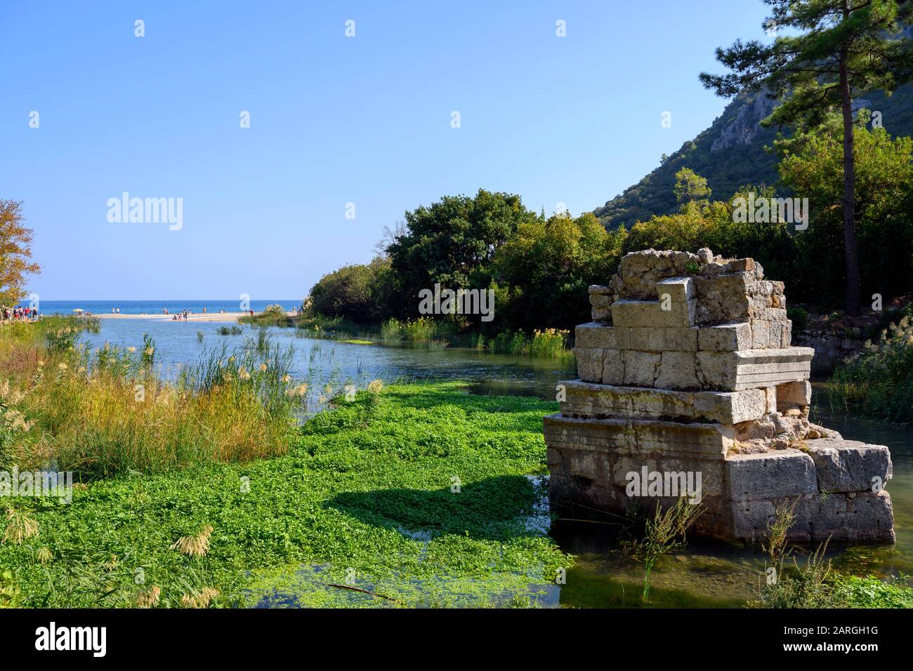 Asien, Türkei, Provinz Antalya, Ausgrabungen Von Olympos, Brückenpfeiler Foto Stock
