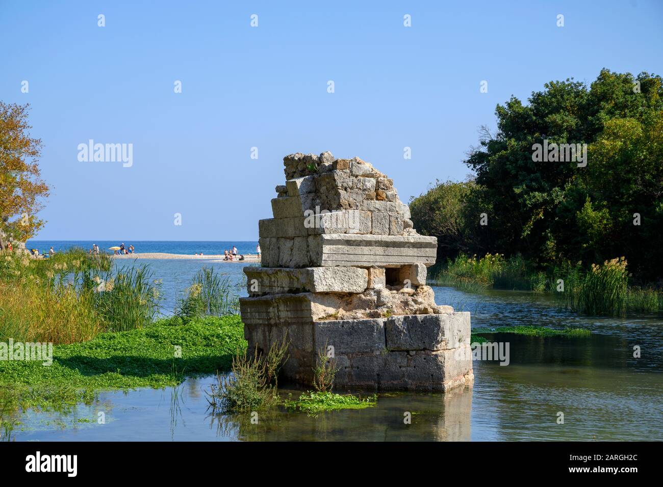 Asien, Türkei, Provinz Antalya, Ausgrabungen Von Olympos, Brückenpfeiler Foto Stock