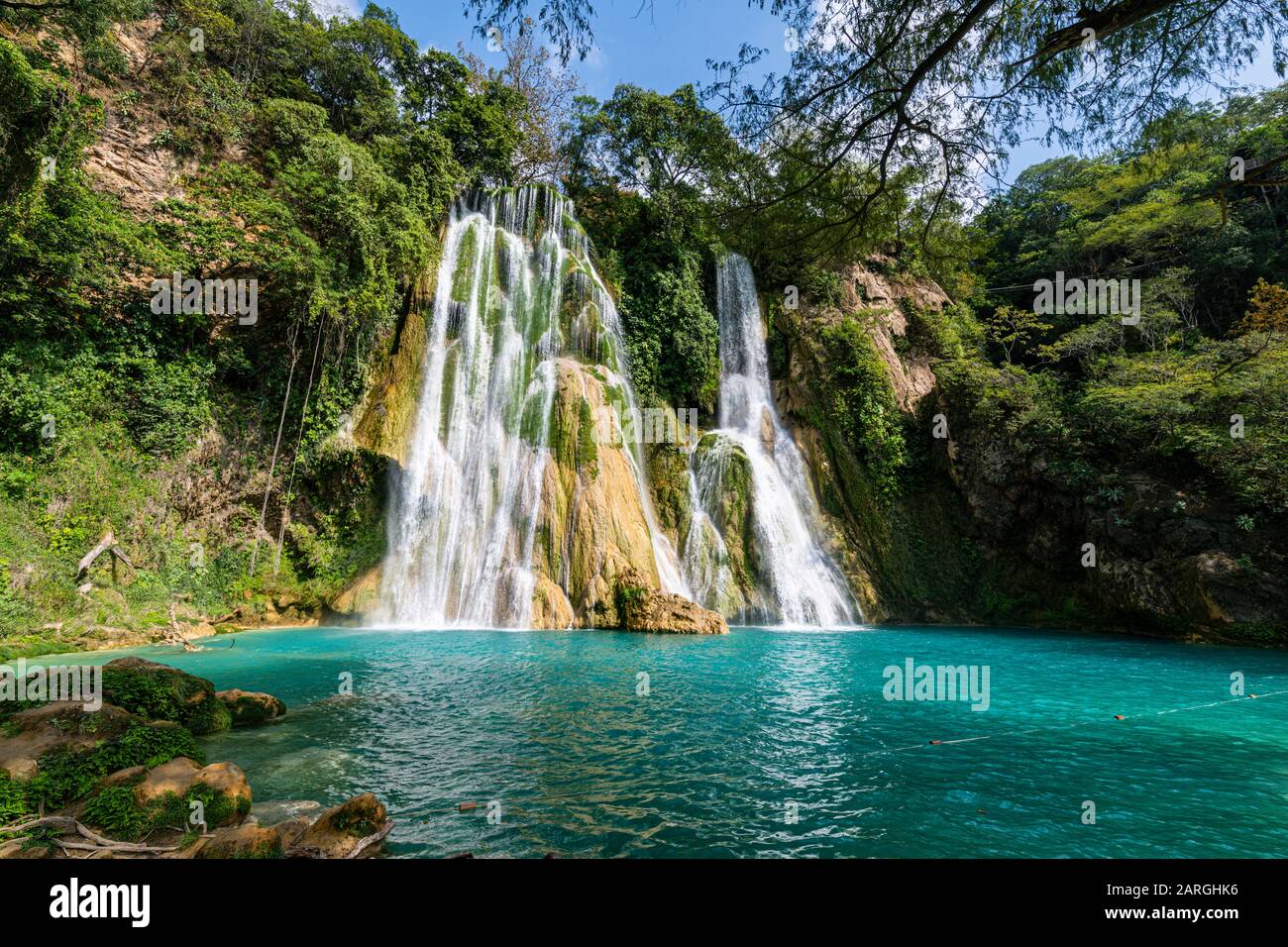 Cascate Minas Viejas, Huasteca Potosi, San Luis Potosi, Messico, Nord America Foto Stock