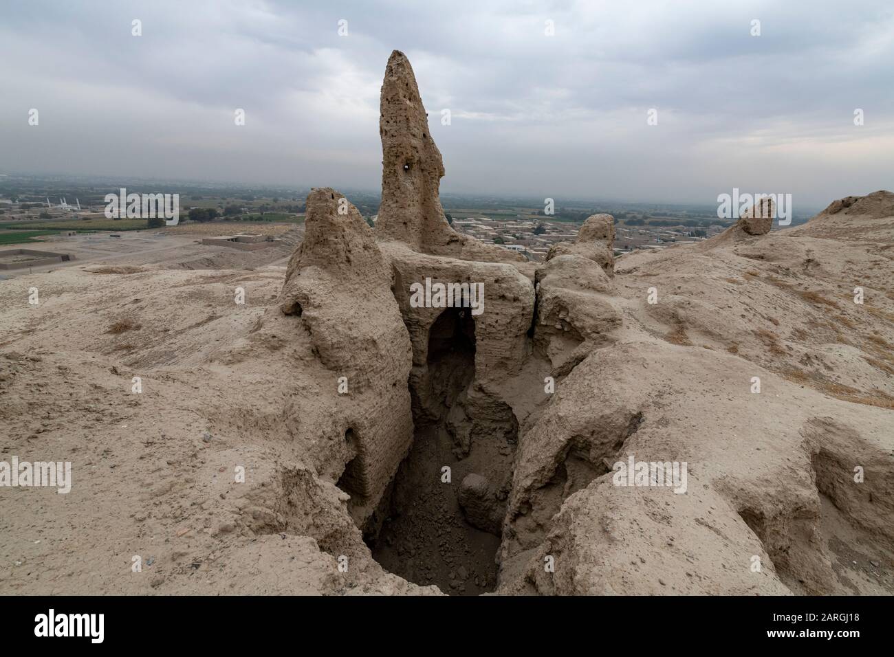 Rovine di Kandahar vecchio, Zorr Shar, fondato da Alexander il Grande, Kandahar, Afghanistan, Asia Foto Stock