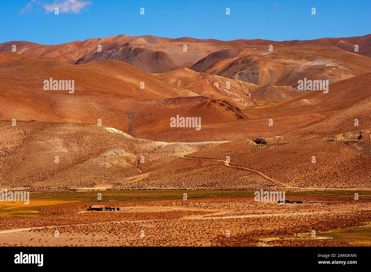 Paesaggio sulla Ruta 51 vicino al confine con il Cile a Paso Sico, Argentina Foto Stock