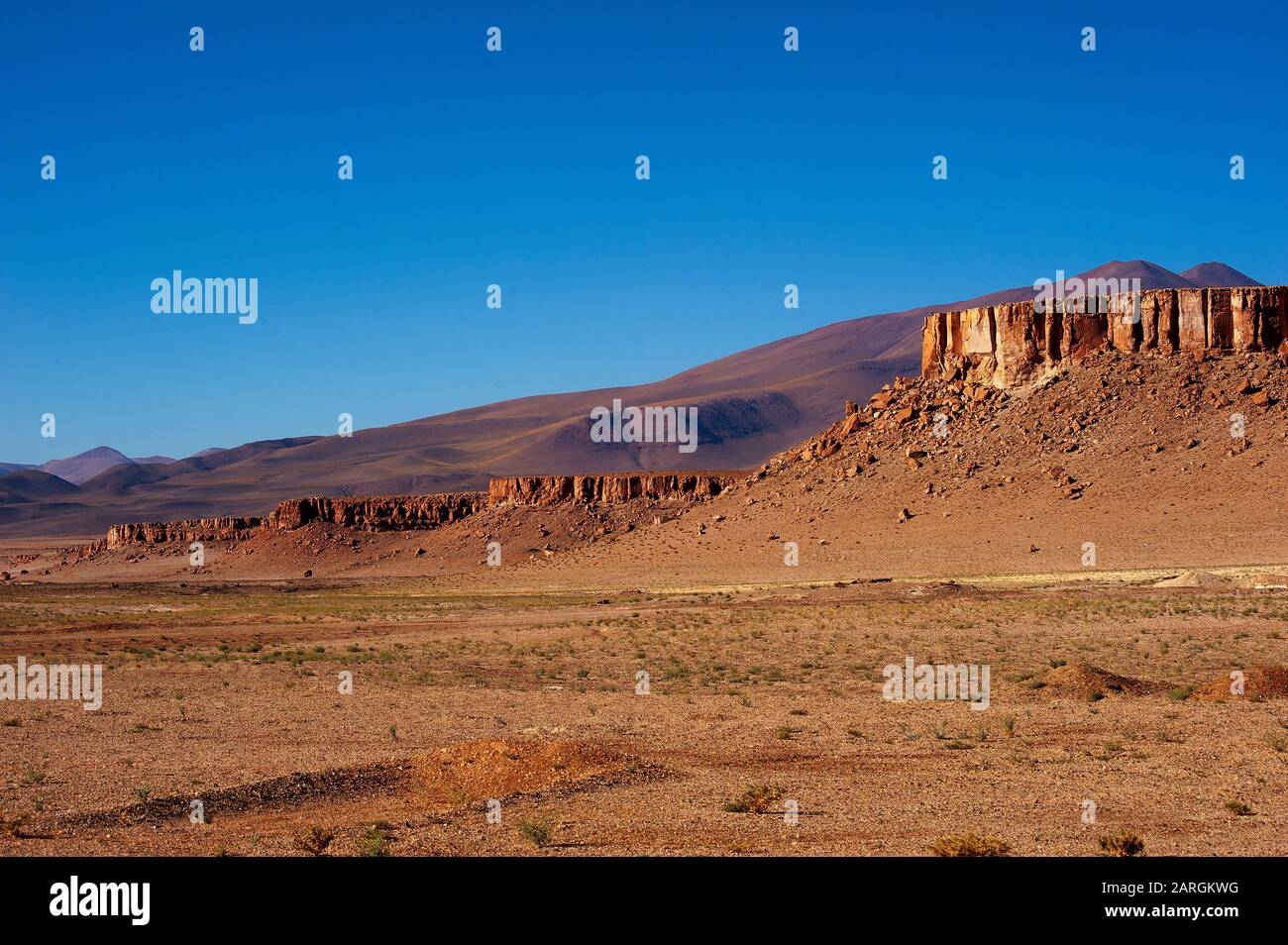 Paesaggio sulla Ruta 51 vicino al confine con il Cile a Paso Sico, Argentina Foto Stock
