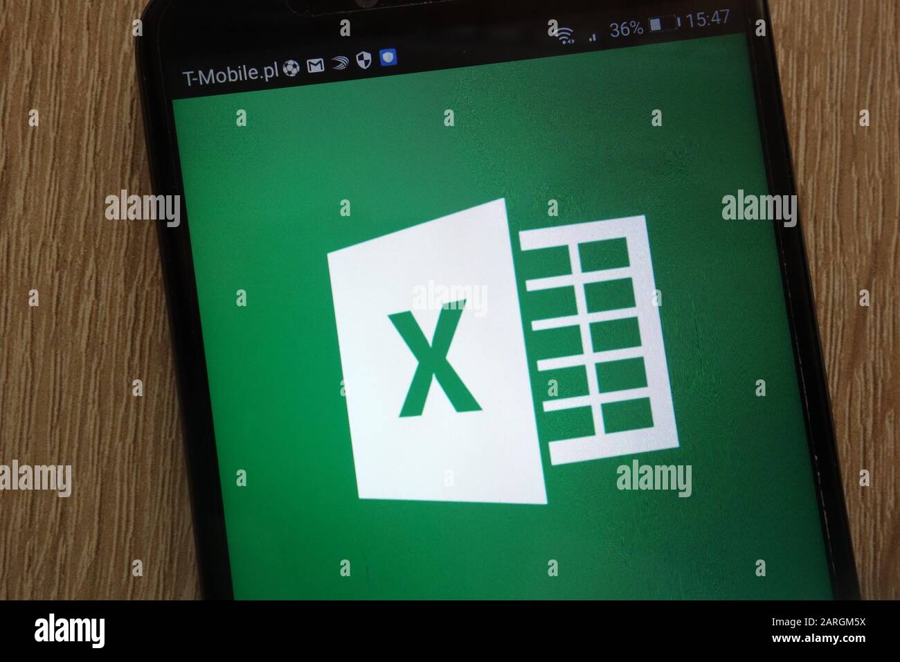 Logo Microsoft Excel visualizzato su uno smartphone moderno Foto Stock
