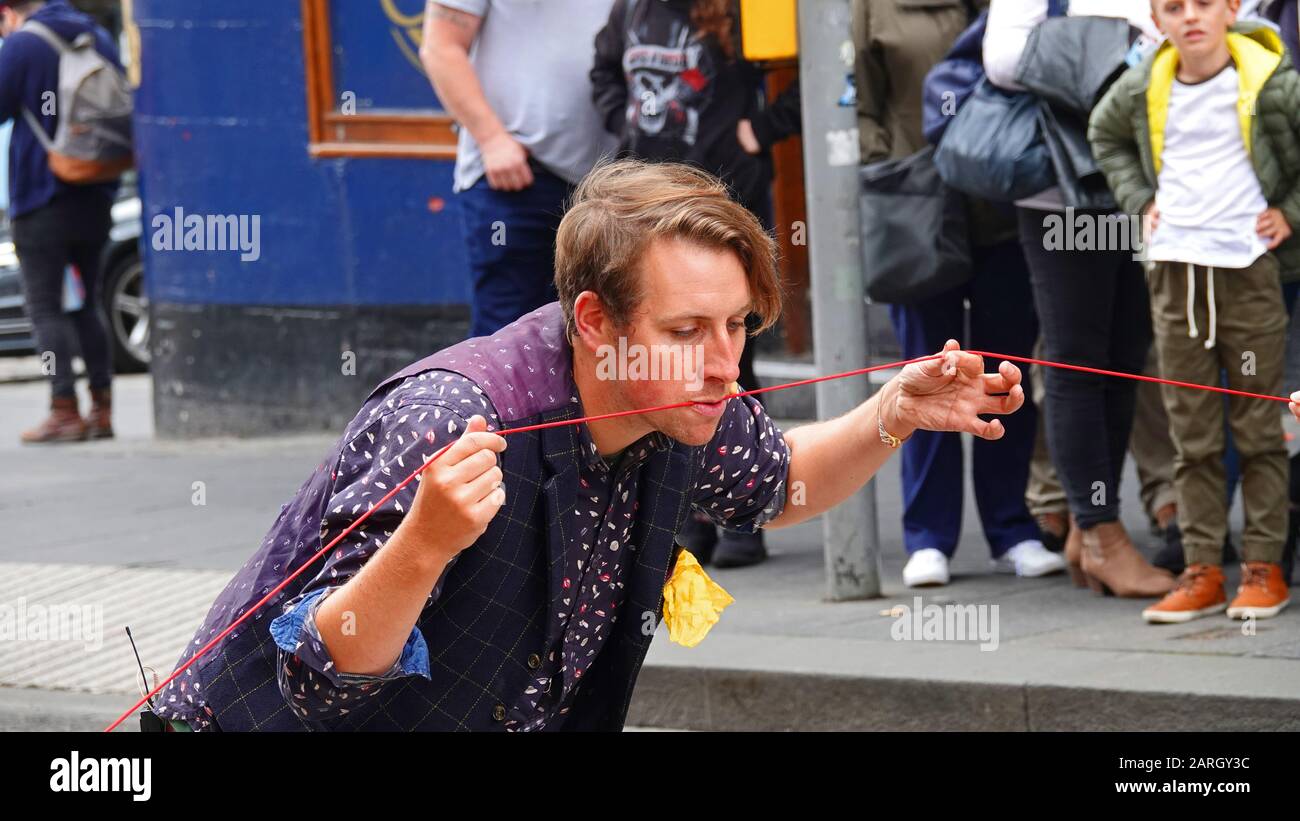 Edinburgh Fringe Festival, Street Performer, Royal Mile Foto Stock