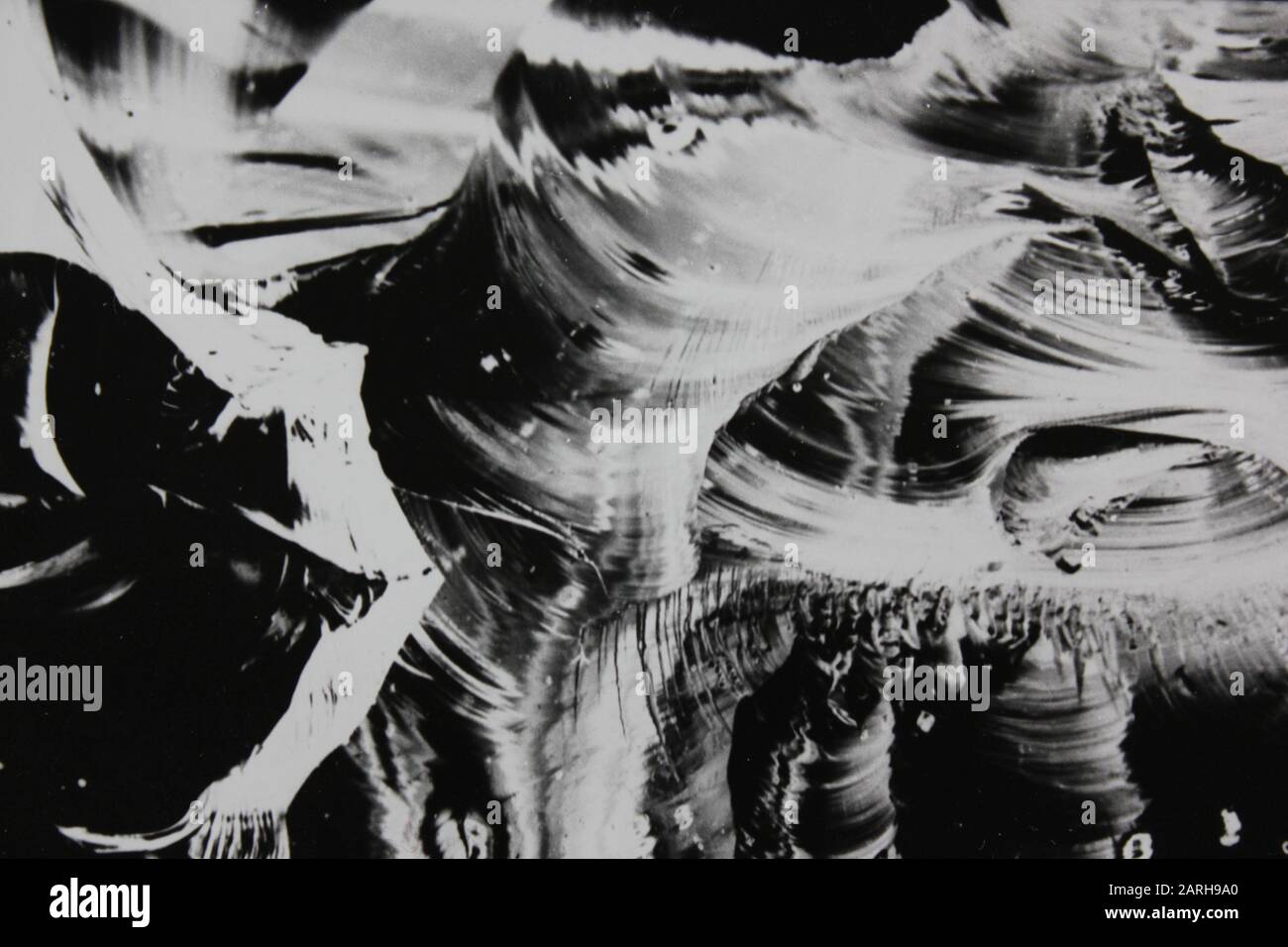 Fine anni '70 fotografia astratta estrema in bianco e nero Foto Stock