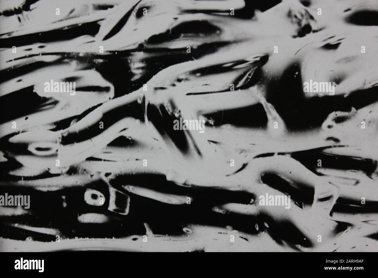 Fine anni '70 fotografia astratta estrema in bianco e nero Foto Stock