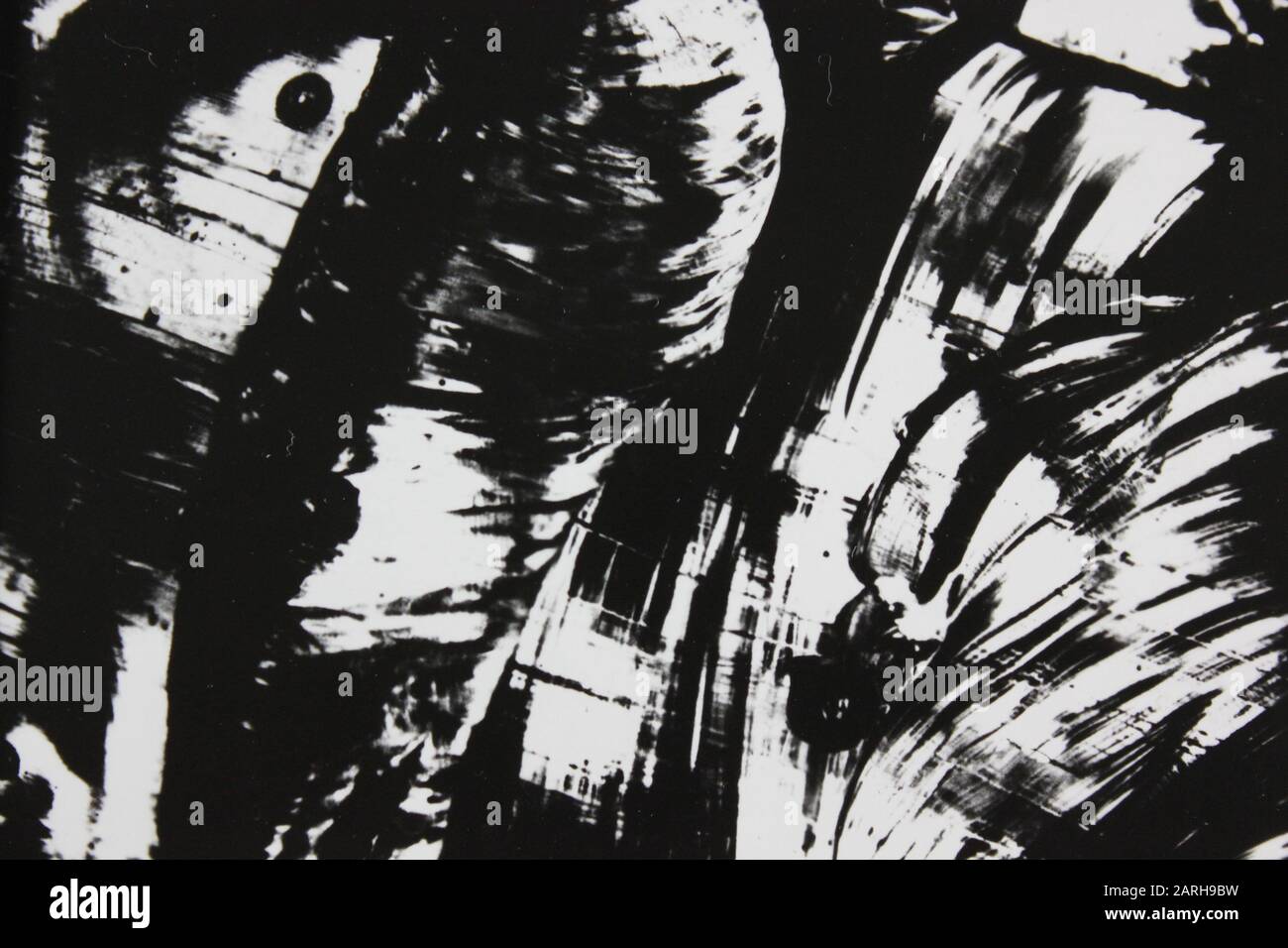Fine anni '70 fotografia astratta estrema in bianco e nero Foto Stock