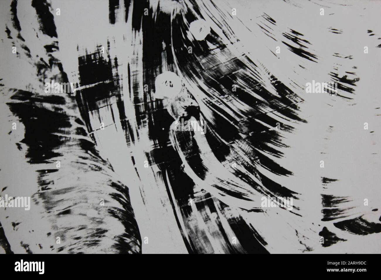 Fine anni '70 fotografia astratta estrema in bianco e nero Foto Stock