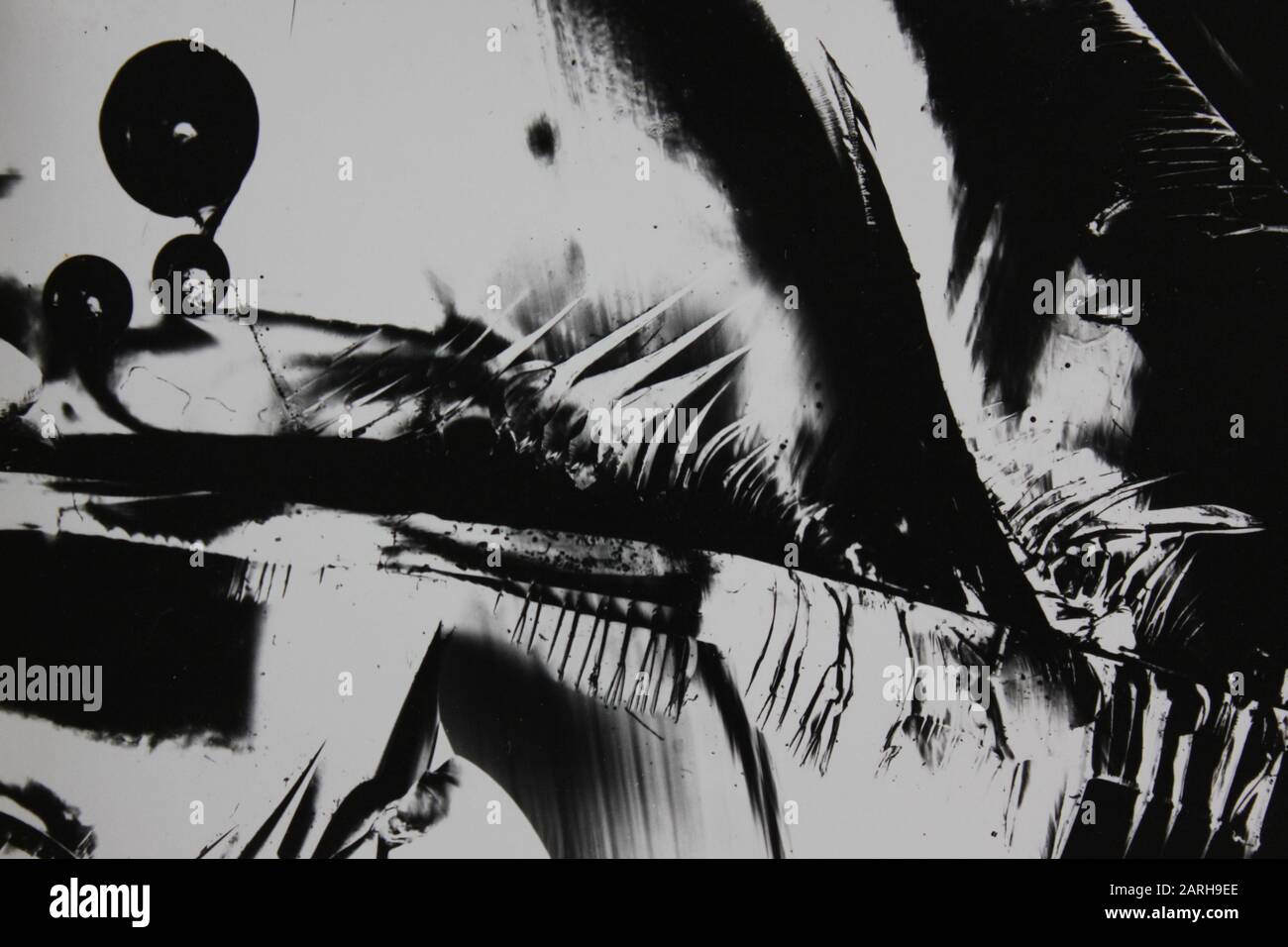 Fine anni '70 fotografia astratta estrema in bianco e nero Foto Stock