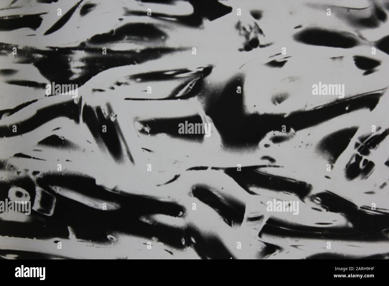 Fine anni '70 fotografia astratta estrema in bianco e nero Foto Stock