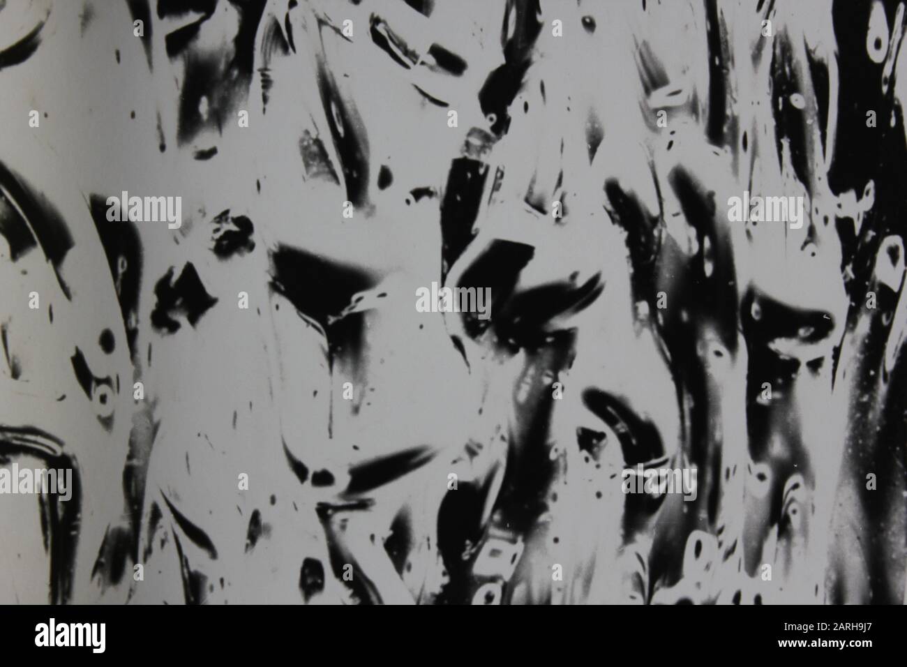 Fine anni '70 fotografia astratta estrema in bianco e nero Foto Stock