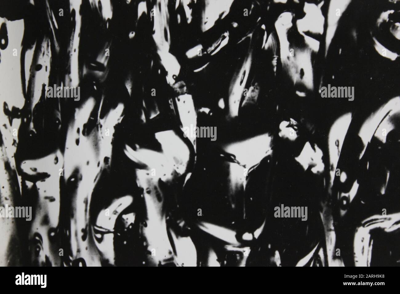 Fine anni '70 fotografia astratta estrema in bianco e nero Foto Stock