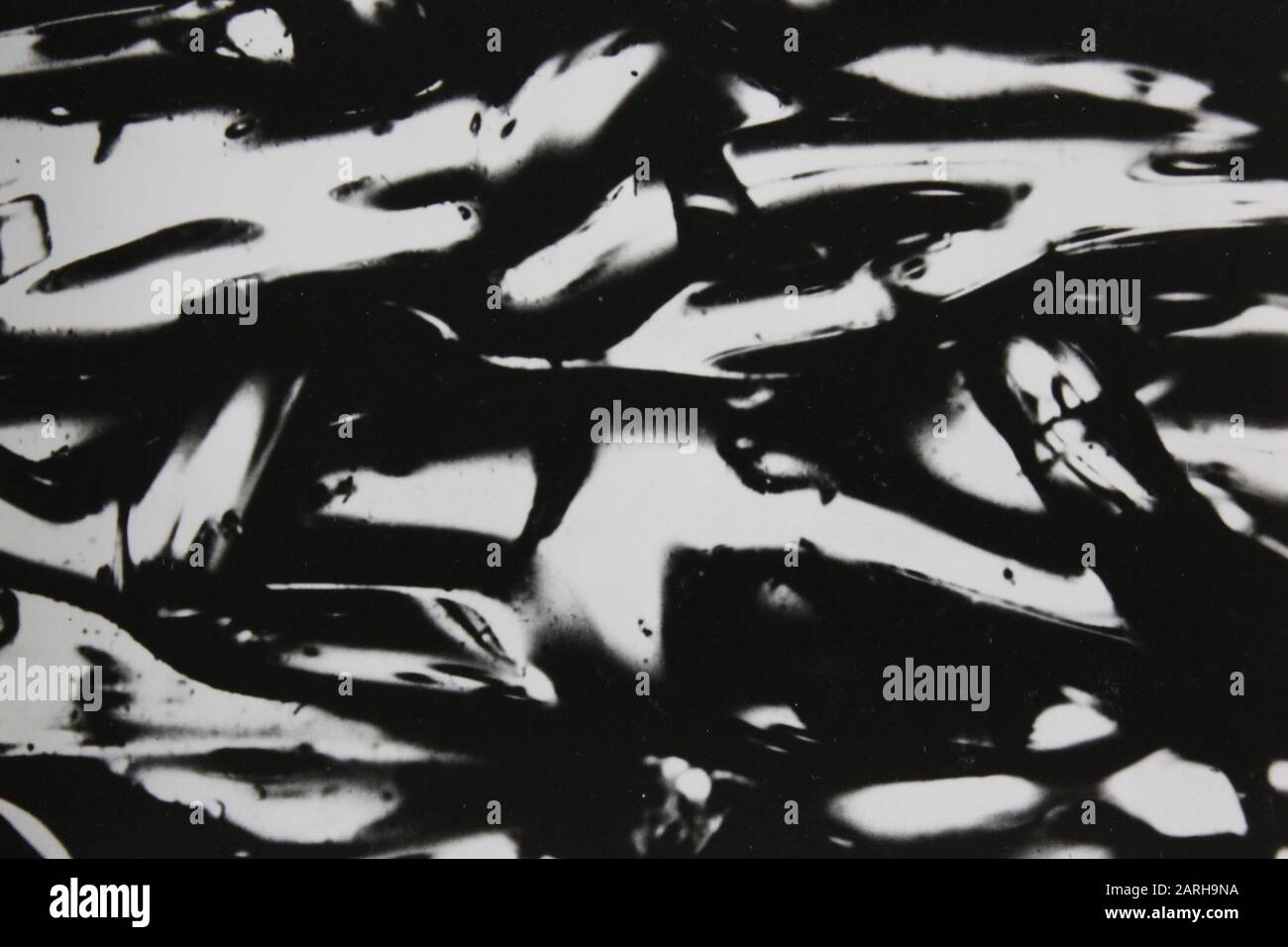 Fine anni '70 fotografia astratta estrema in bianco e nero Foto Stock