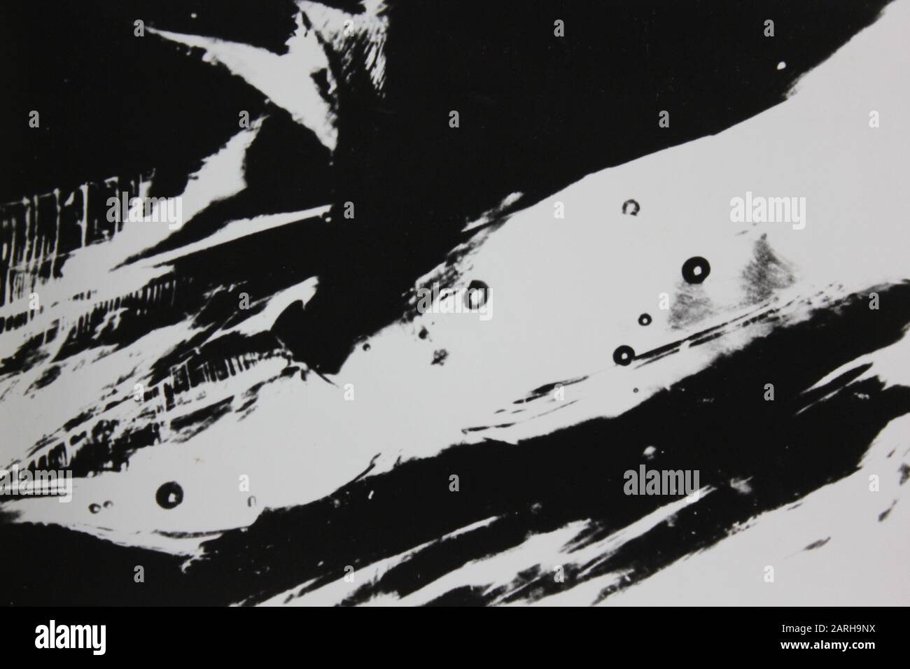 Fine anni '70 fotografia astratta estrema in bianco e nero Foto Stock