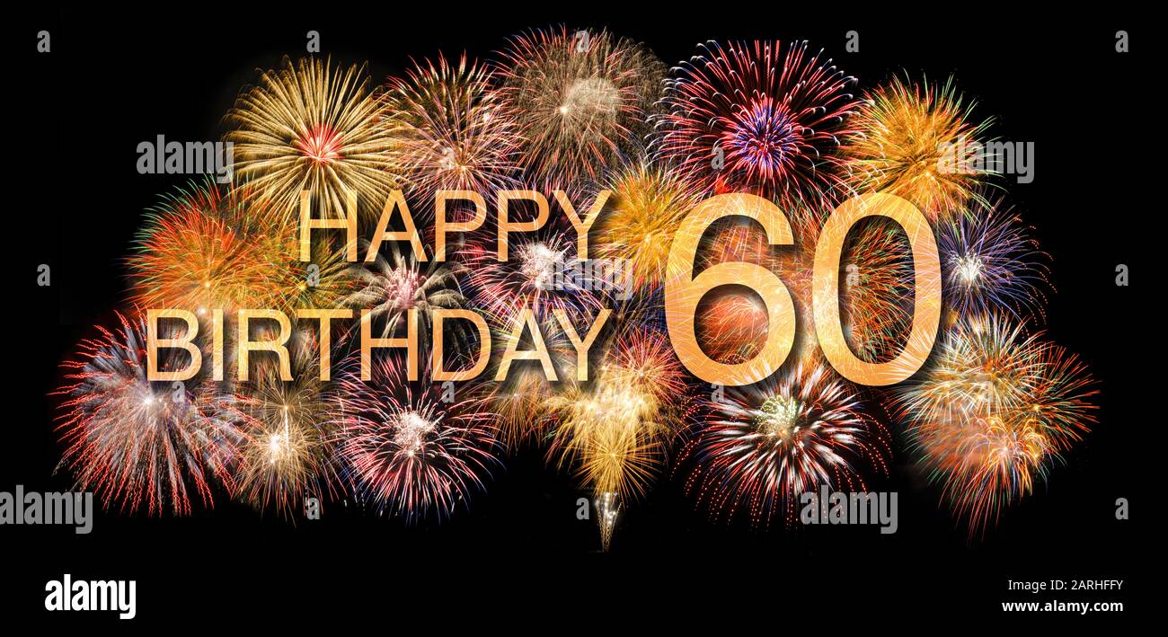 congratulazioni e buon compleanno 60th Foto Stock