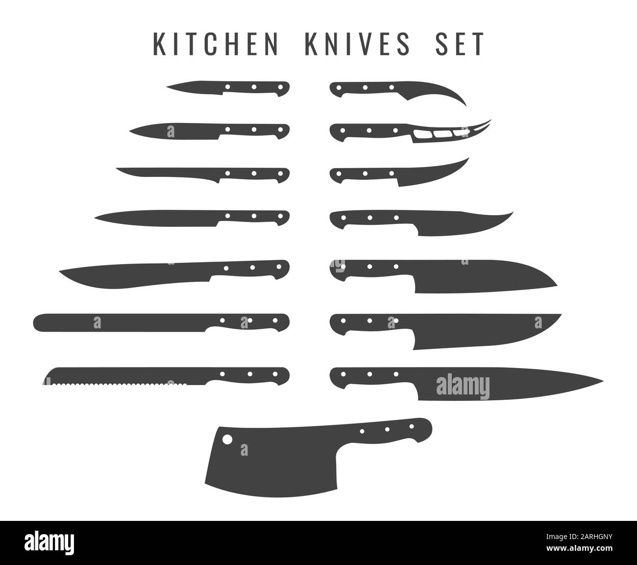 Chef macellaio coltelli Illustrazione Vettoriale