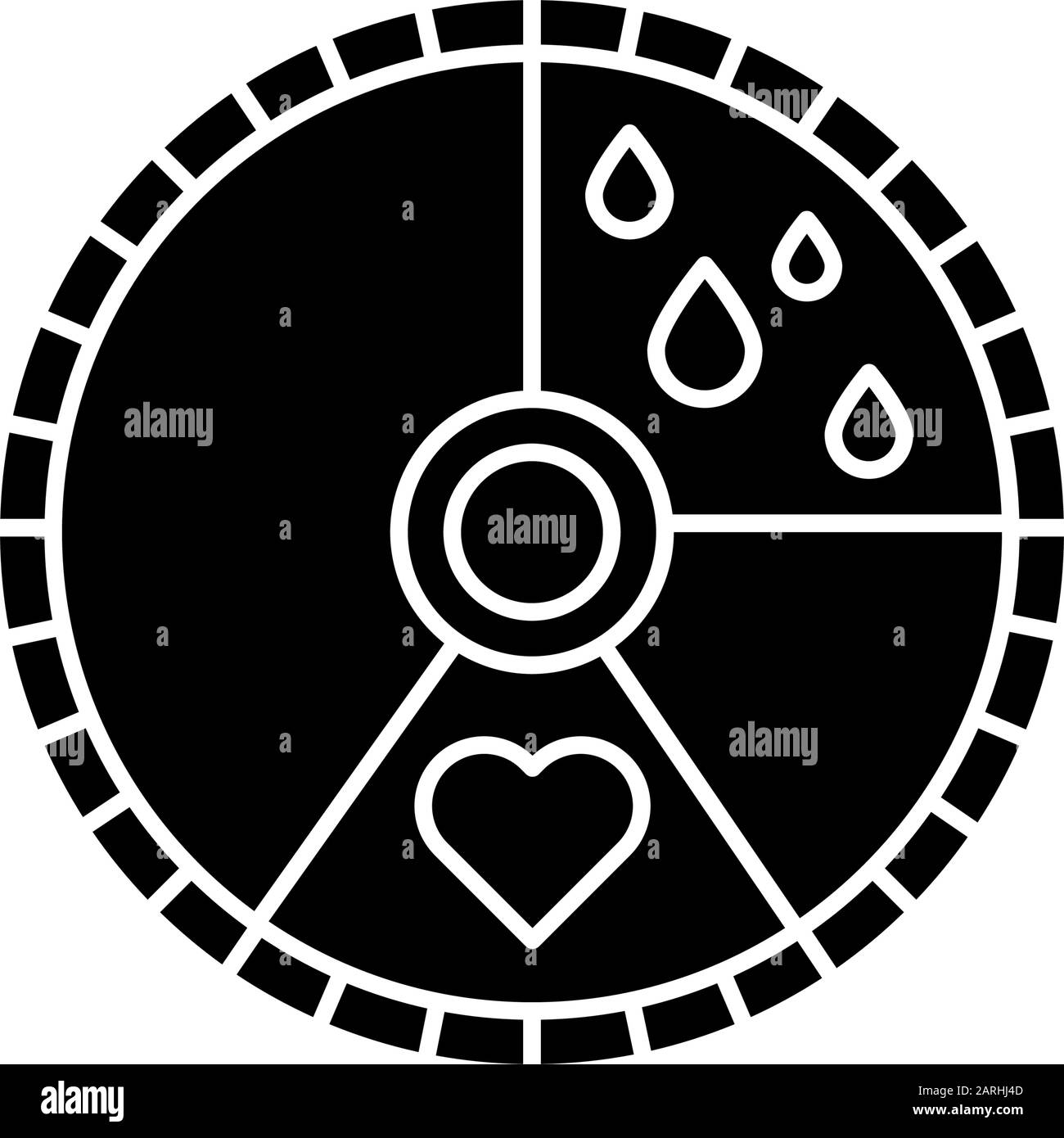 Icona glifo ciclo mestruale. Monitoraggio dei giorni mestruali. Assistenza sanitaria femminile. PMS e periodo. Calendario ginecologico. Circolazione mensile. Simbolo di silhouette Illustrazione Vettoriale