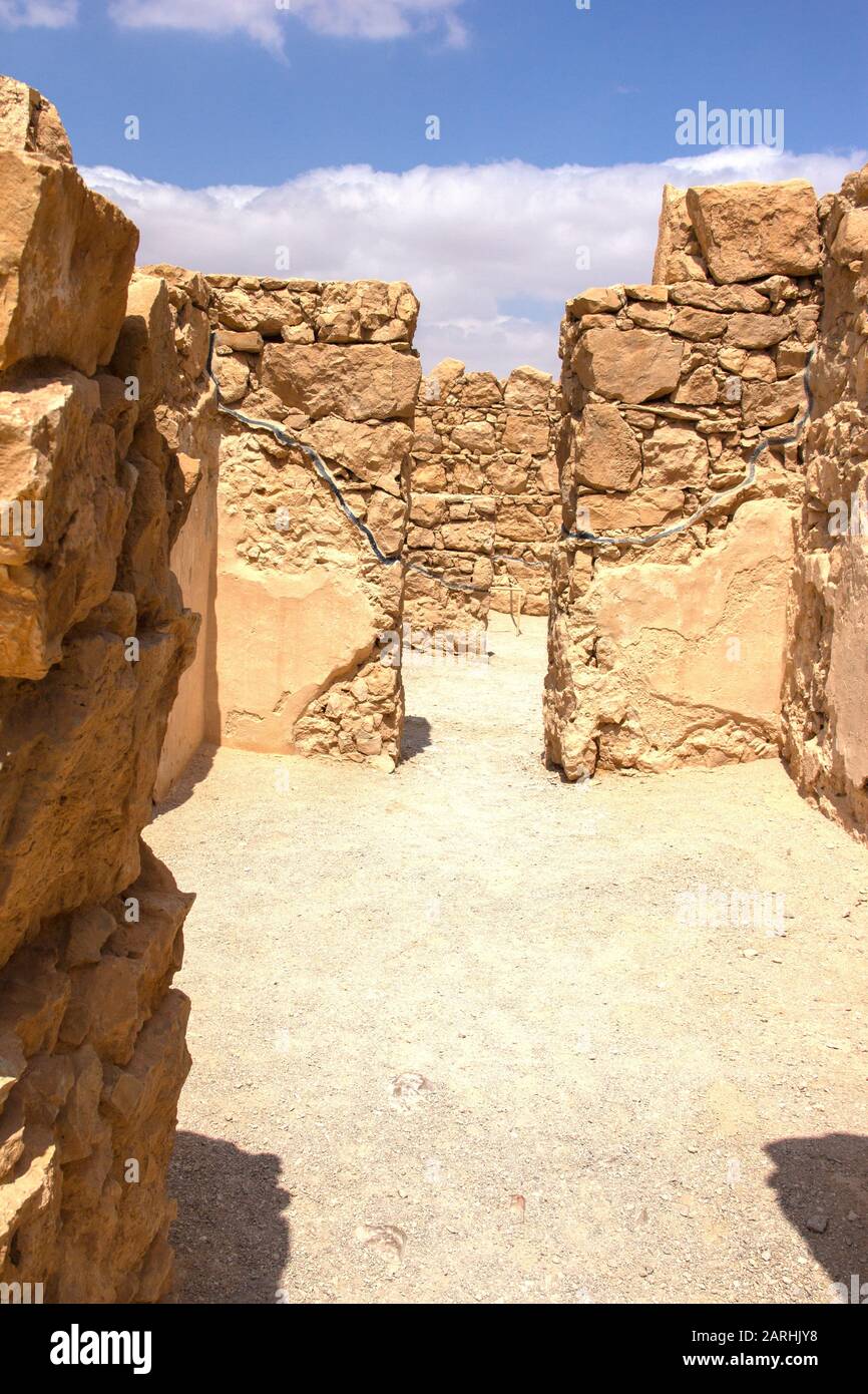 Antiche rovine di Masada Foto Stock