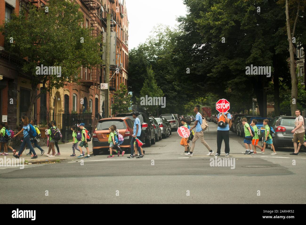 Guardia di passaggio scuola a Park Slope Brooklyn Foto Stock