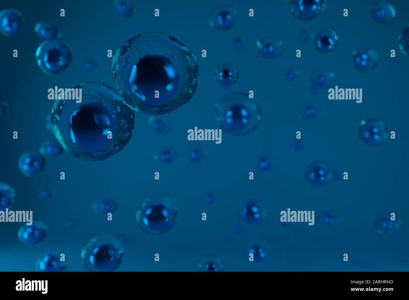 Il rendering 3D della biologia cellulare si occupa della più piccola unità di vita. Foto Stock