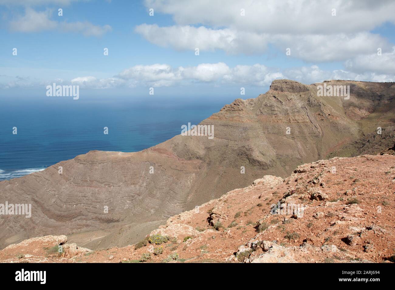 Famara Montagne, Lanzarote, Isole Canarie Foto Stock