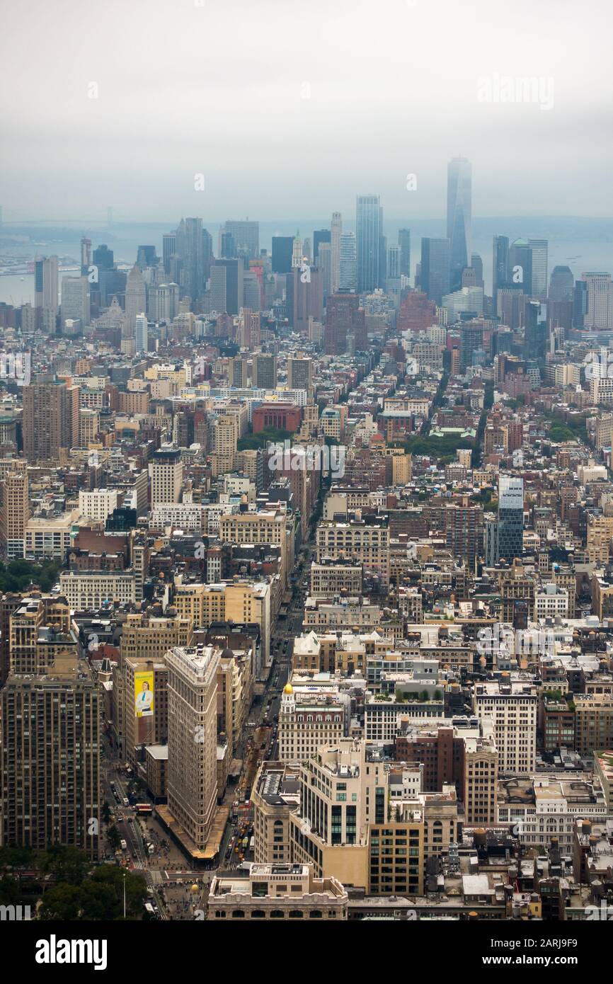 Vista aerea di grattacieli di Manhattan Foto Stock