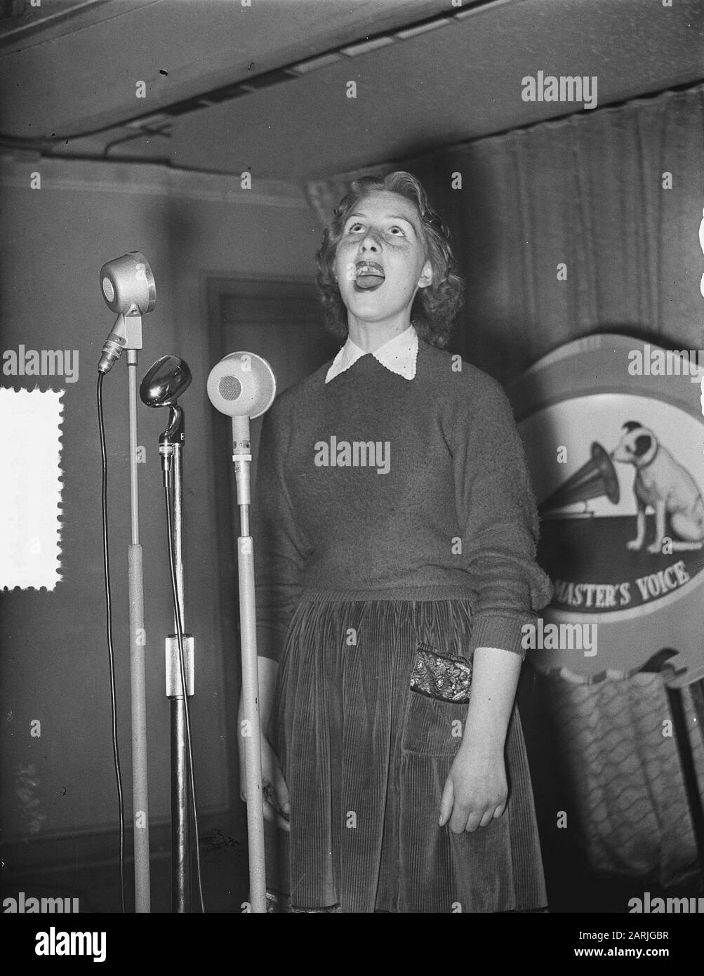Test jordansingers dilettanti per i record grammaticali Data: 7 febbraio 1955 Parole Chiave: AMATORS, GRAMPOONPLATS, TEST, jordansingers Foto Stock