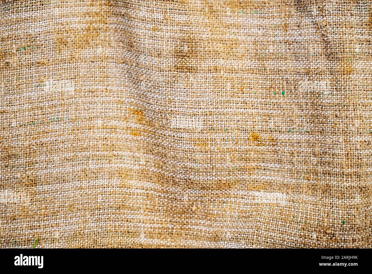 Tela juta Burlap sfondo vintage. Vecchia tessitura tessile Foto Stock