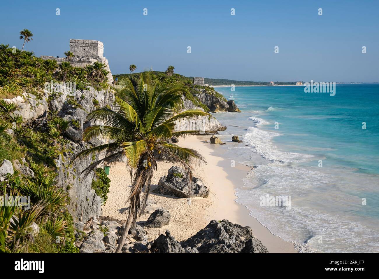 Rovine Maya Di Tulum, Riviera Maya, Messico. Foto Stock