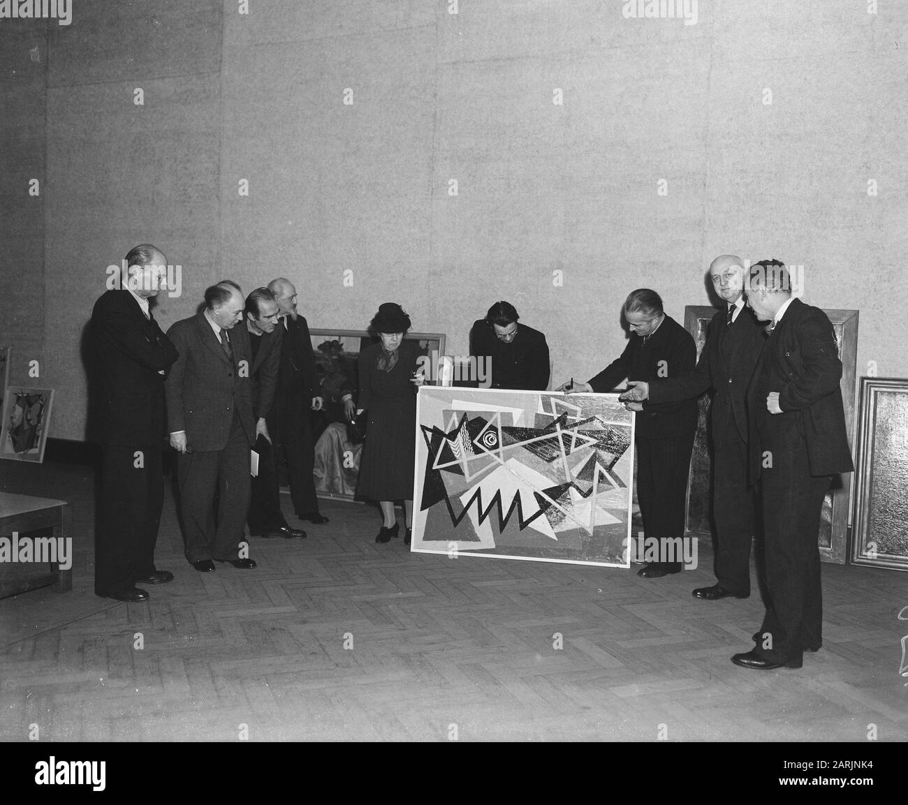 Ricerca opere Amsterdam pittura mostra Data: 17 Febbraio 1948 Parole Chiave: Lavorare, risolvere Foto Stock