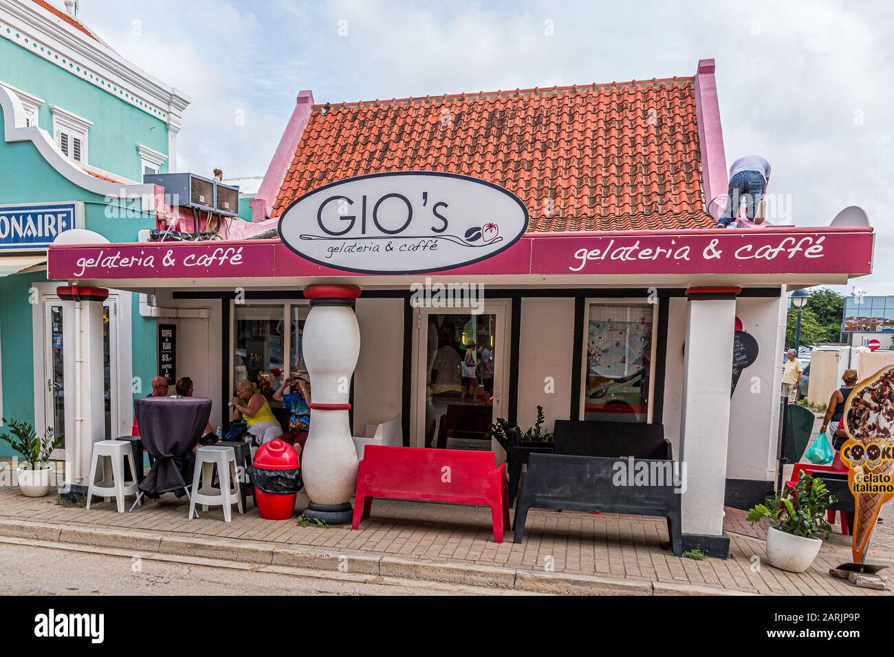 Gios Gelateria e caffe a Bonaire Foto Stock