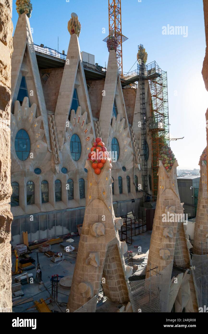 La Sagrada Familia di Barcellona, Spagna Foto Stock