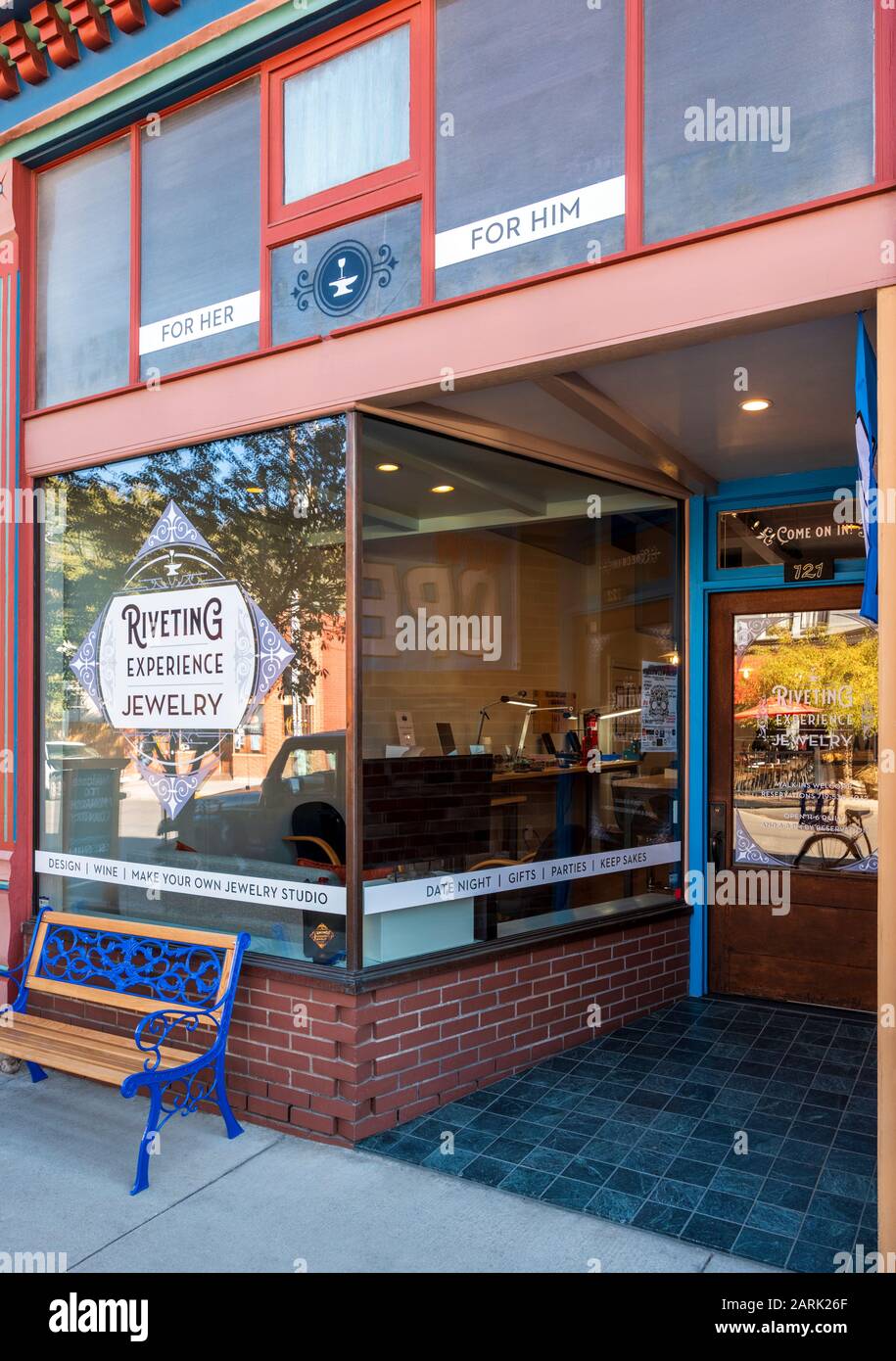 Rivettatura Negozio di gioielli Esperienza; Salida; Colorado; USA Foto Stock