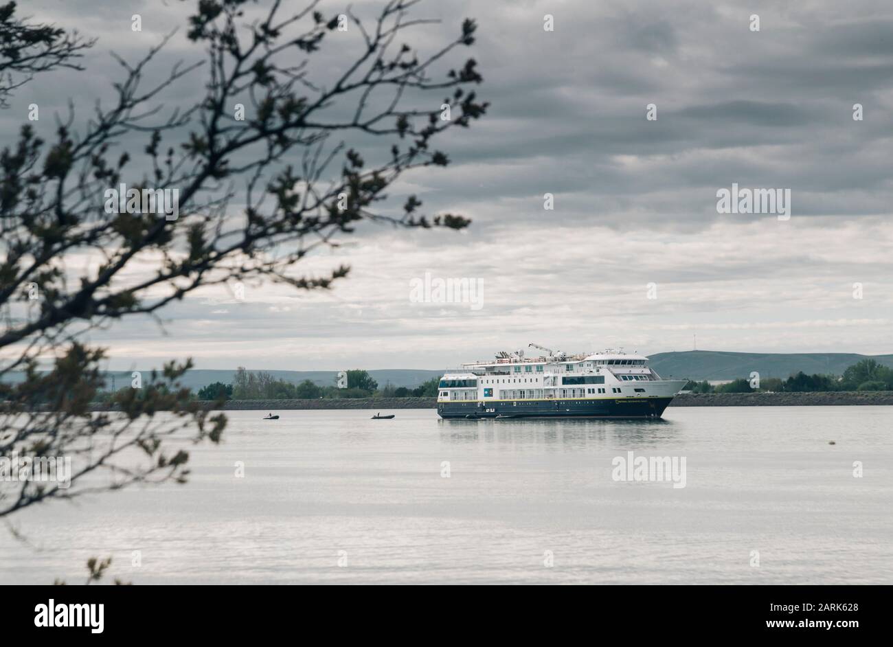 L'esploratore geografico Nazionale sul fiume Columbia. Foto Stock