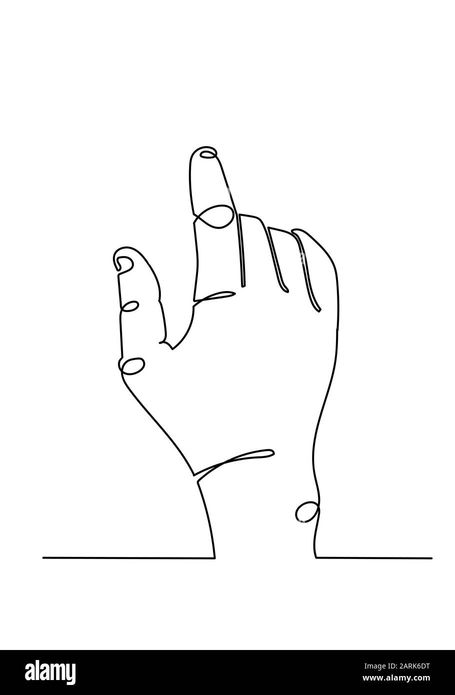 linea continua di maschiatura a destra con indice Foto Stock