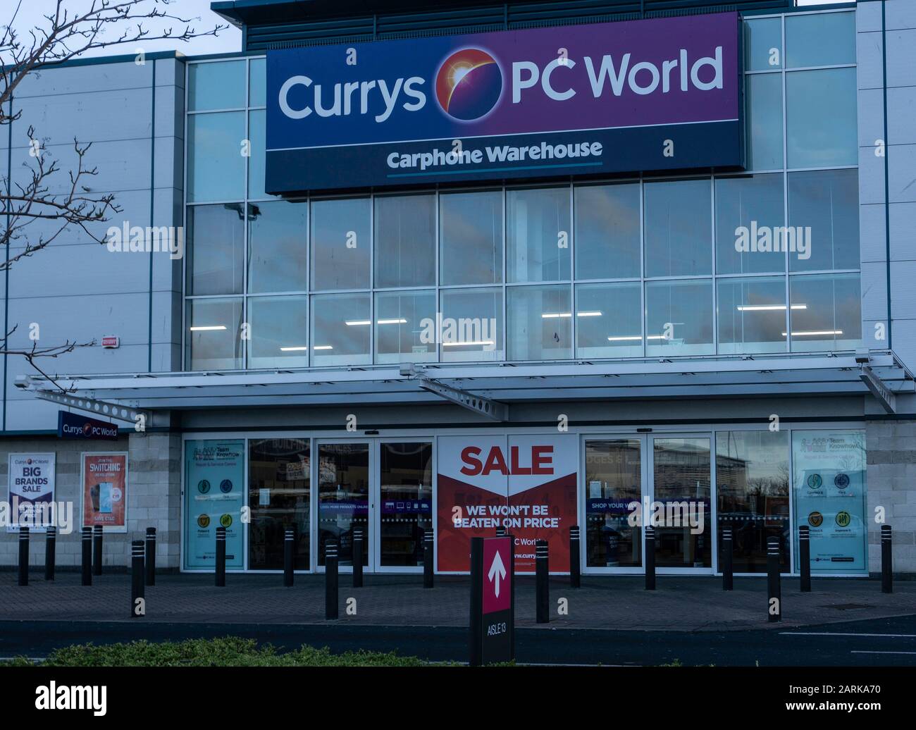 Il negozio Currys, PC World nel Liffey Valley Retail Park a West Dublin. Foto Stock