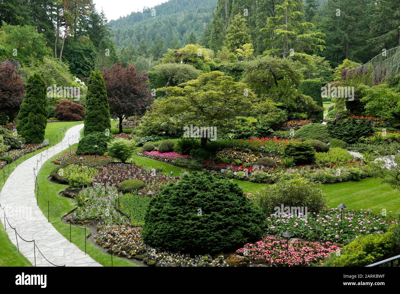 Il Giardino Sunken A Butchart Gardens Foto Stock