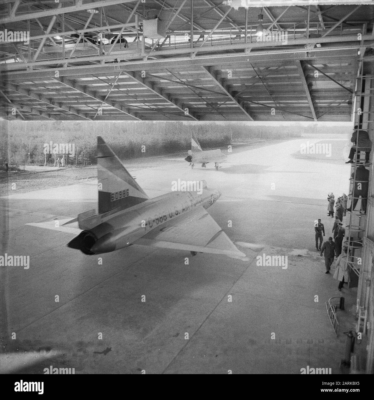 Messa in funzione del Delta Dagger F102 di 32nd Fighter Data: 9 febbraio 1961 Parole Chiave: Messa in funzione Foto Stock