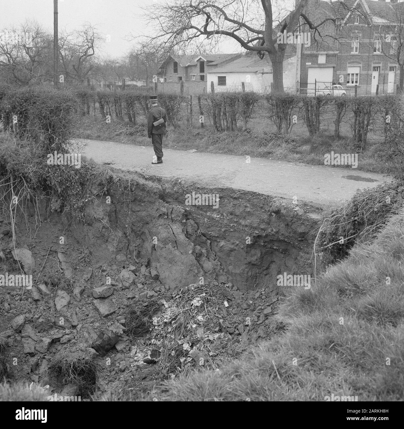 Frane nel comune belga Zichen-Zussen-Bolder, subsidence Data: 5 aprile 1966 Parole Chiave: Soffocamento, comuni Foto Stock