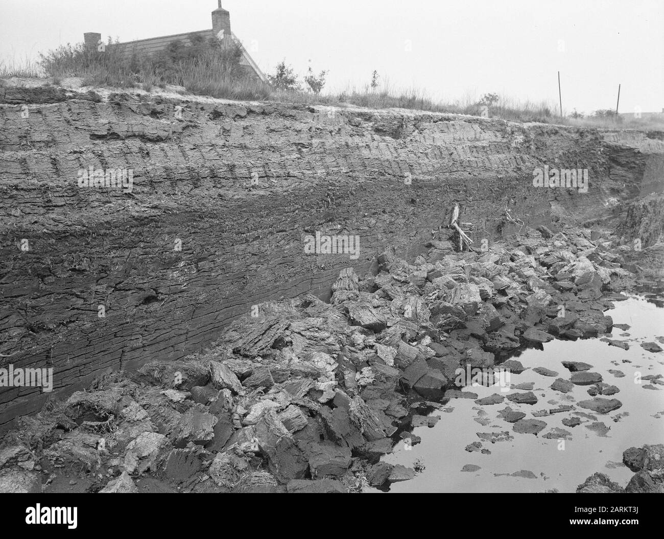 Profili di torba, Emmererfscheiderveen Data: Undate Location: Emmererfscheiderveen Parole Chiave: Profili di torba Foto Stock