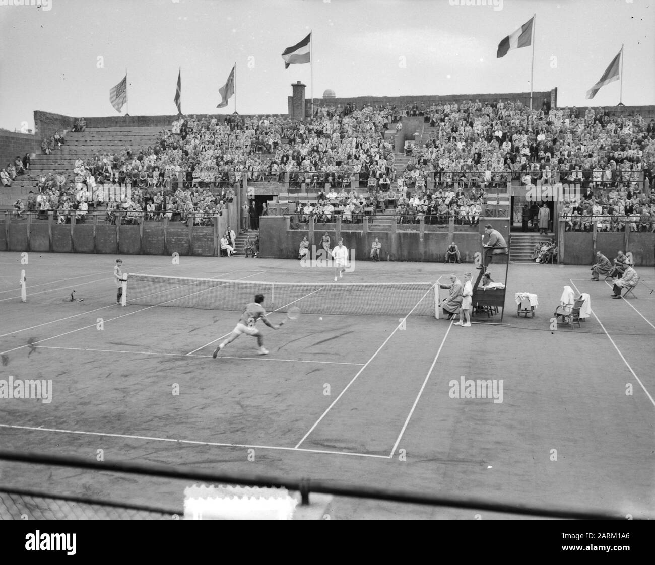 Tennis. Daviscup Olanda vs Italia Data: 14 maggio 1953 Parole Chiave: Tennis Nome utente: DAVISCUP Foto Stock