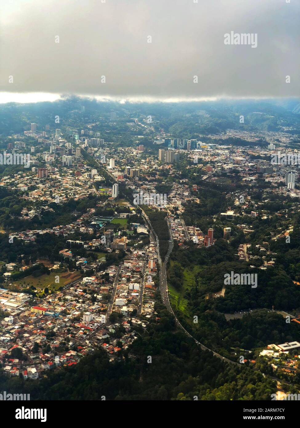 Una vista aerea di Città del Guatemala Foto Stock