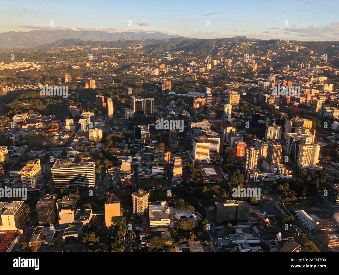 Una vista aerea di Città del Guatemala Foto Stock