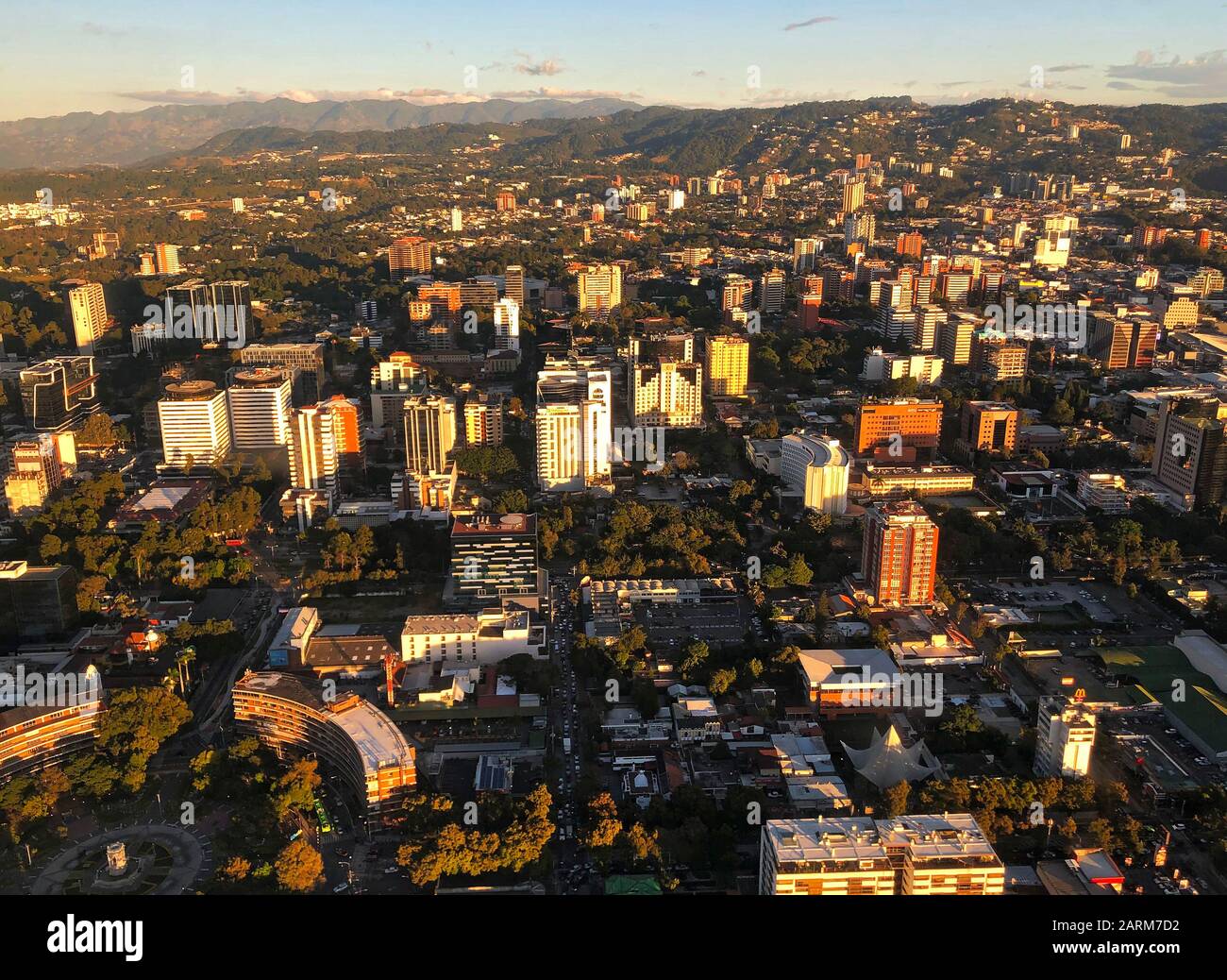 Una vista aerea di Città del Guatemala Foto Stock